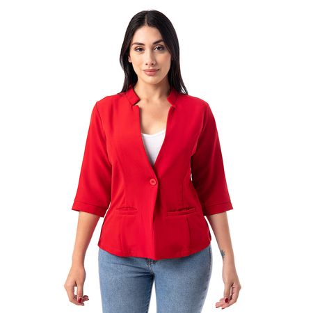 Blazer Sayri_S Popelina Stretch Mujer Pionier Rojo L