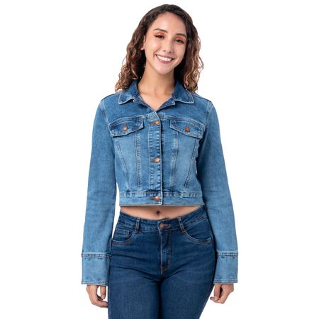 Casaca Distred Denim Stretch Mujer Squeeze Total Bleach St. M
