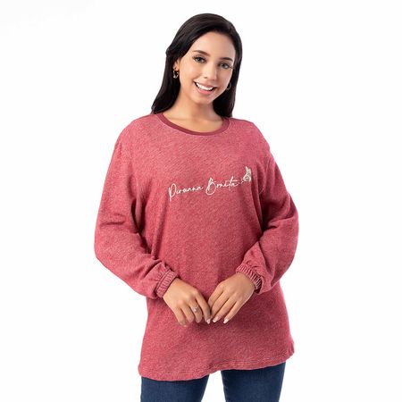 Polera Louise_S French Terry Mujer Pionier Vino M