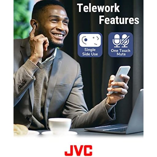 JVC Audífonos inalámbricos compactos con cancelación activa de ruido, modo  de baja latencia para juegos y películas, Bluetooth 5.2, batería de larga