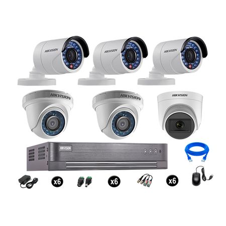 Cámaras de Seguridad Hikvision Kit 6 Vigilancia Hd Oferta 1 Cámara con Audio