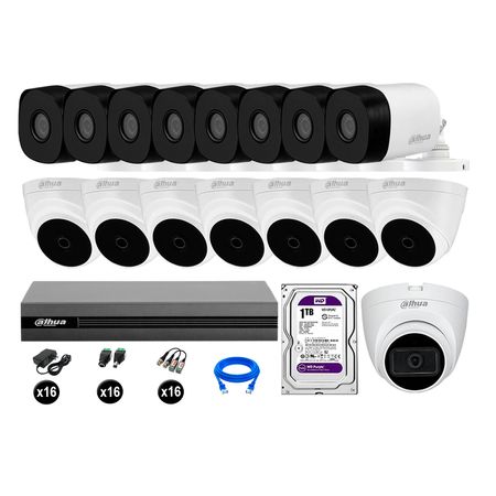 Cámaras Seguridad Kit 16 Dahua Full Hd 1tb 1 Cámara con Audio