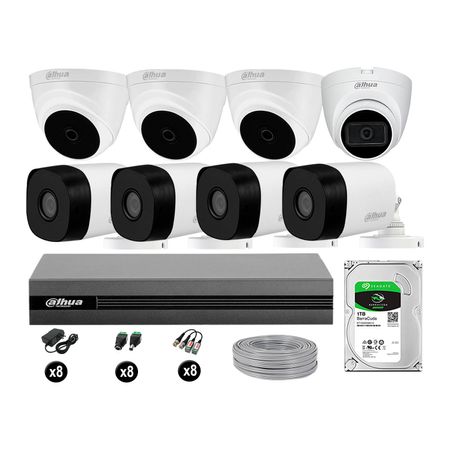 Cámaras Seguridad Kit 8 Dahua Full Hd 1tb 1 Cámara con Audio Completo