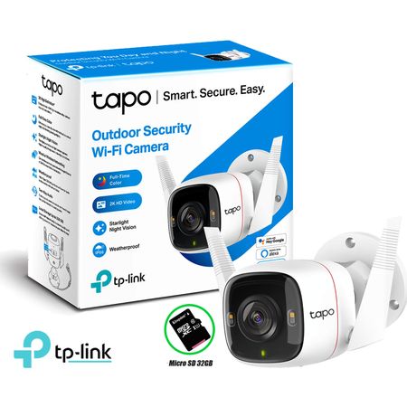 Cámara de Seguridad Wi Fi Exterior Tp Link Tapo C320WS 4Mp 2K  Sd 32Gb