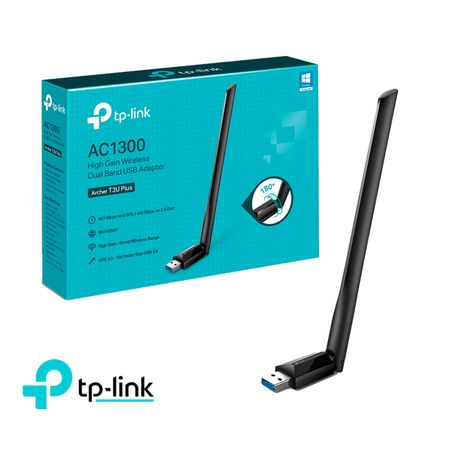 TP Link Adaptador Usb Inalámbrico 2 Bandas Archer T3U Plus Ac1300