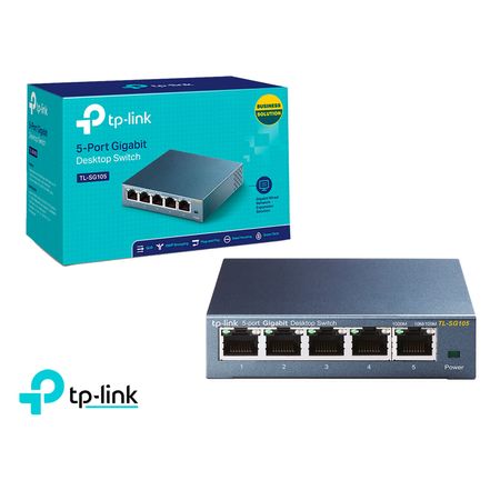 TP Link Switch TL SG105 Con 5 Puertos de 10,100,1000 Mbps