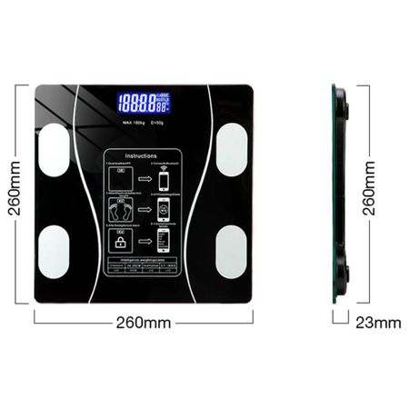 Balanza Smart Bluetooth Digital Negro