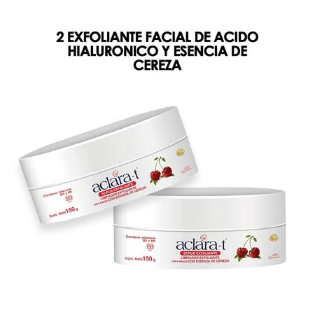 2 Exfoliante Facial de Acido Hialuronico y Esencia de Cereza