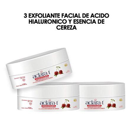 3 Exfoliante Facial de Acido Hialuronico y Esencia de Cereza