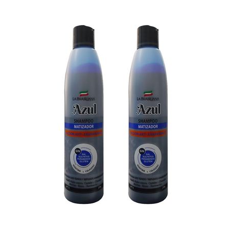 Shampoo Matizador Azul Acción Anti-Anaranjado La Brasiliana x 250g 2 Unidades