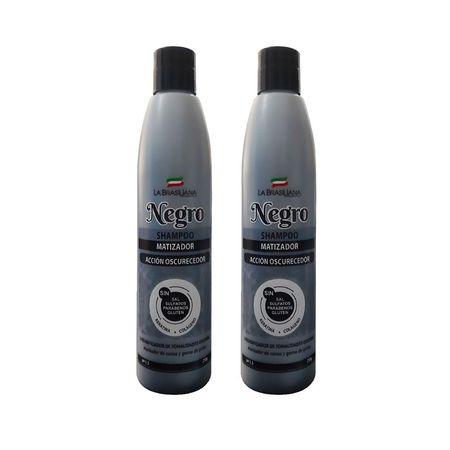 Shampoo Matizador Negro Acción Oscurecedor La Brasiliana x 250g 2 Unidades
