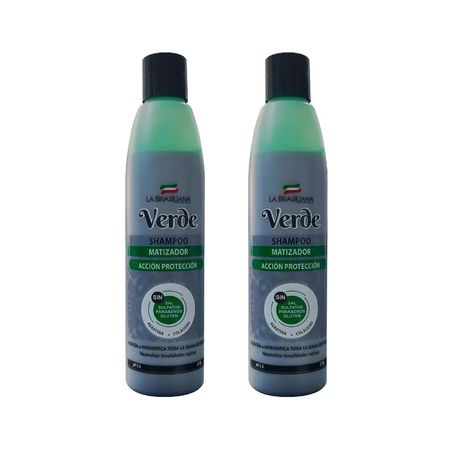 Shampoo Matizador Verde Acción Protección La Brasiliana x 250g 2 Unidades