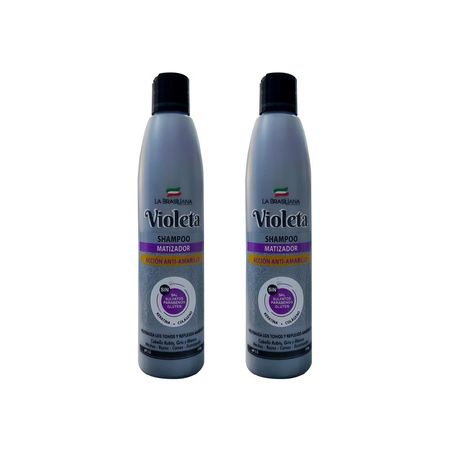 Shampoo Matizador Violeta Acción Anti-Amarillo La Brasiliana x 250g 2 Unidades