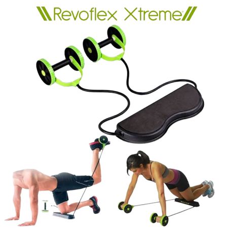 Revoflex Xtreme Entrenador Abdominal Ejercitador Fitness Revoflex Xtreme Rueda Abdominal con Ligas Elasticas