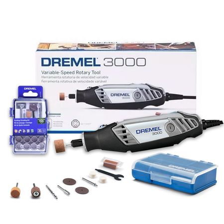 Minitorno 130W Dremel 3000 + Micro Kit de Accesorios 727 Dremel 0615.A00.1TA-000
