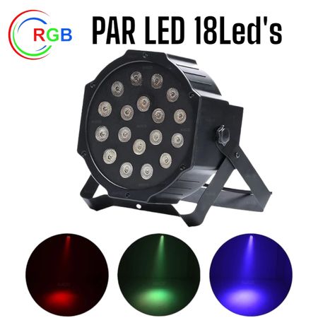 Par LED 18Leds de 3Watts de RGB AutoSound DMX520 Reflector Luces Color