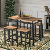 Mesa Bar con 4 Sillas Thalia Ventitas Home Castaño