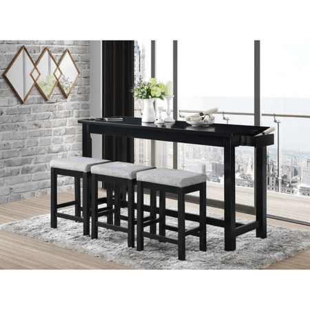 COMBO Mesa + Sillas Bar Valentino Ventitas Home Negro