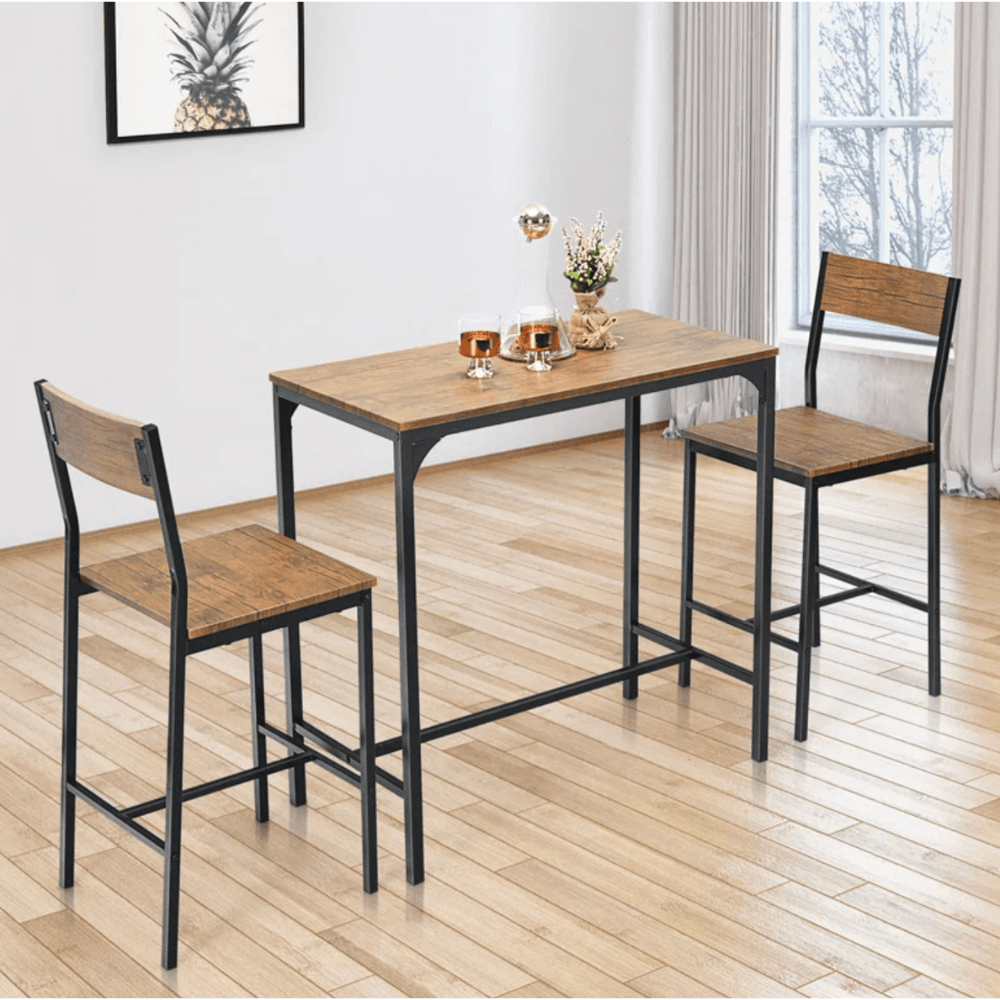 Mesa Bar + 2 Sillas Paola Ventitas Home Caramelo