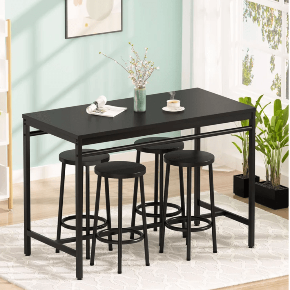 Mesa Bar + 4 Sillas Williams Ventitas Home Negro