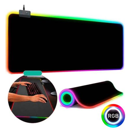 Pad Mouse Con Luces Rgb Grande 30 X 80 Cm