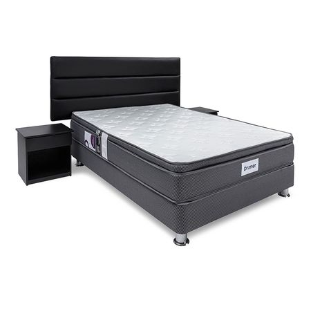 Dormitorio Technodream Americano Black Pocket Oxygen 1.5 Plazas Gris