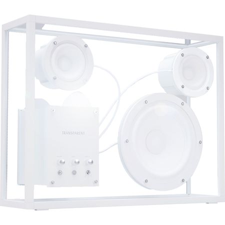 Altavoz Bluetooth Transparente Blanco con Cableado Blanco