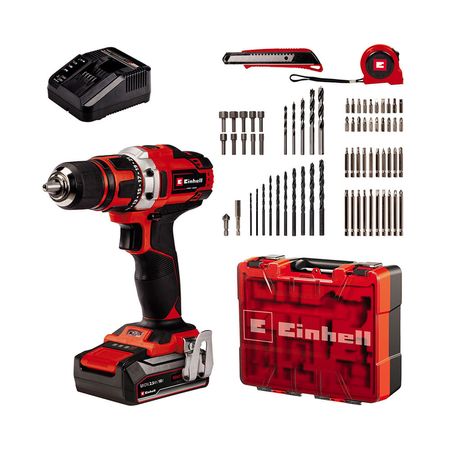 Atornillador 18V TE-CD18/40 LI + 69 Accesorios + 1 batería 2.5Ah Einhell