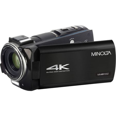 Cámara de Video Minolta Mn4K100Z Uhd 4K con Zoom Óptico de 10X Negro