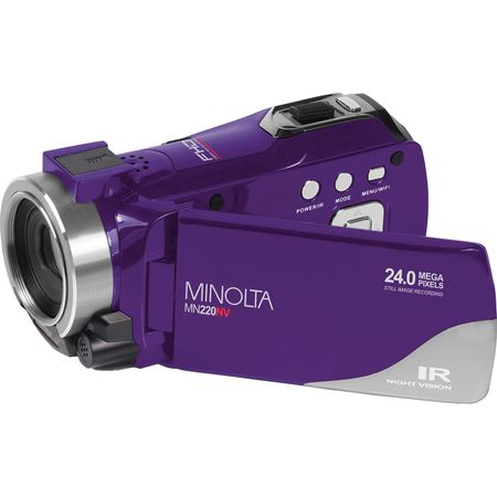 Cámara de Video Nocturna Minolta Modelo Mn220Nv Full Hd con Zoom Digital de 16X Morado