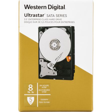 Disco Duro Interno Wd Ultrastar de 8Tb 7200 Rpm y 3.5 para Centro de Datos Sata