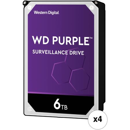 Kit de Disco Duro Interno de Vigilancia Wd Purple de 6Tb 5400 Rpm Sata Iii 3.5 Marca Retail Pa