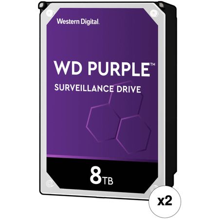 Kit de Disco Duro Interno de Vigilancia Wd Purple de 8Tb Sata Iii 5400 Rpm 3.5 2 Pack Retail