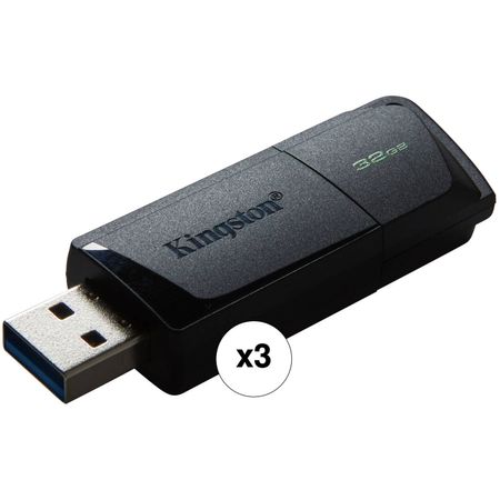 Pack de 3 Unidades de Kingston Datatraveler Exodia M Usb 3.2 Gen 1 de 32Gb Negro