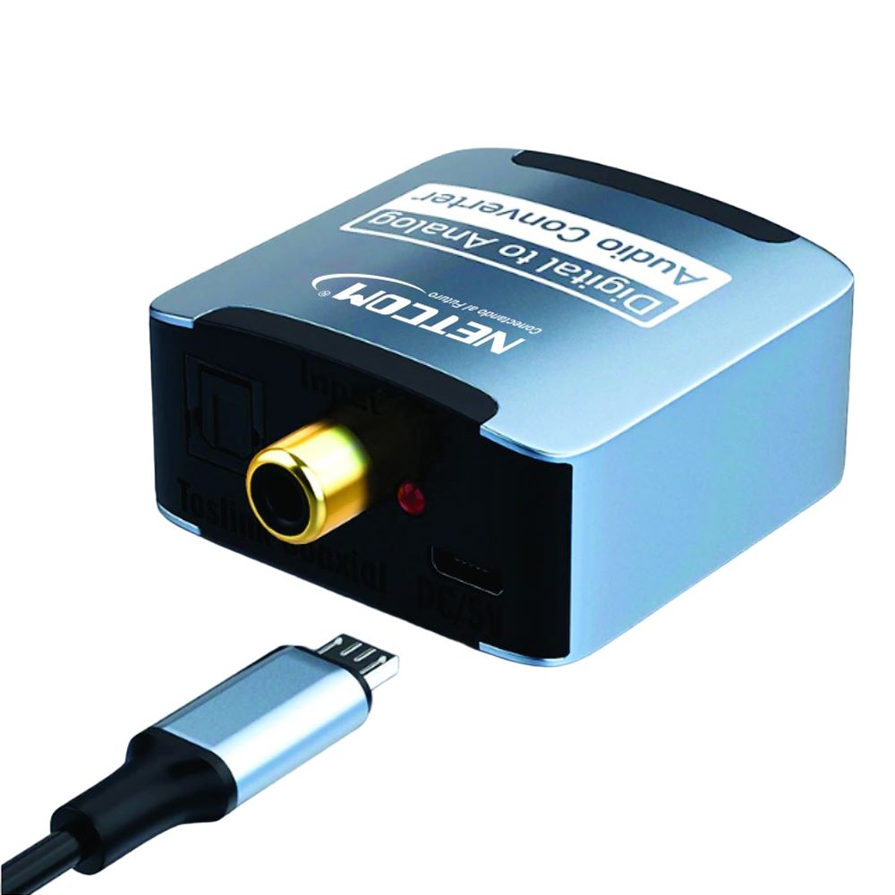 Convertidor de Audio Optico Digital a RCA NETCOM Digital a Análogo ...