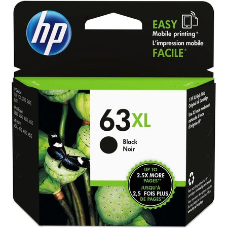 Cartucho de Tinta Negra Hp 63Xl de Alto Rendimiento