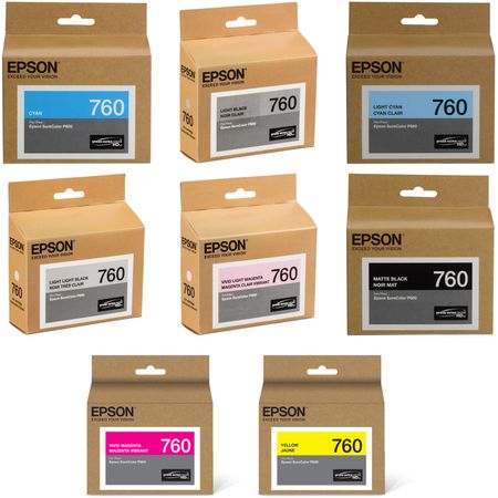 Kit de Cartuchos de Tinta Epson T760 Ultrachrome Hd con Ocho Colores y Negro Mate