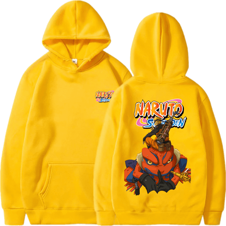 Polera Capucha Amarillo Naruto Shippuden - Naruto y Sapo Talla L