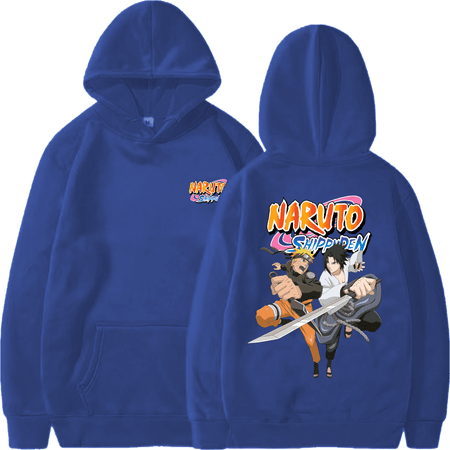Polera Capucha Azul Naruto Shippuden - Naruto y Sasuke Talla L