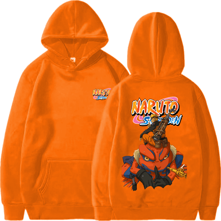 Polera Capucha Naranja Naruto Shippuden - Naruto y Sapo Talla L