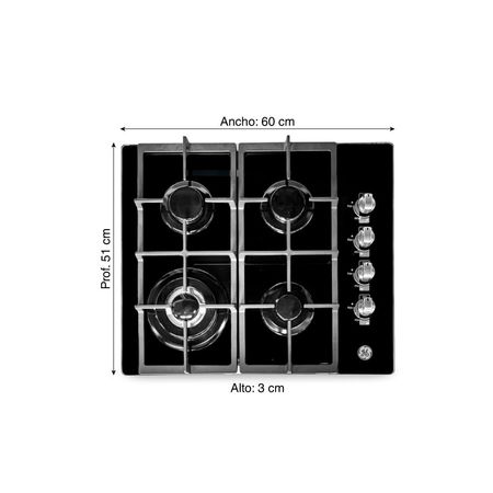Cocina empotrable CGG6025V0 60cm Negro| plazaVea - Supermercado