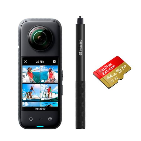 Cámara de acción Insta360 X3 + Selfie Stick 114CM + Memoria 64GB Extreme Insta360 X3 + Selfie Stick 114CM + Memoria 64GB Extreme