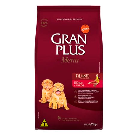 Comida para Cachorros Gran Plus Sabor Carne y Arroz 15kg