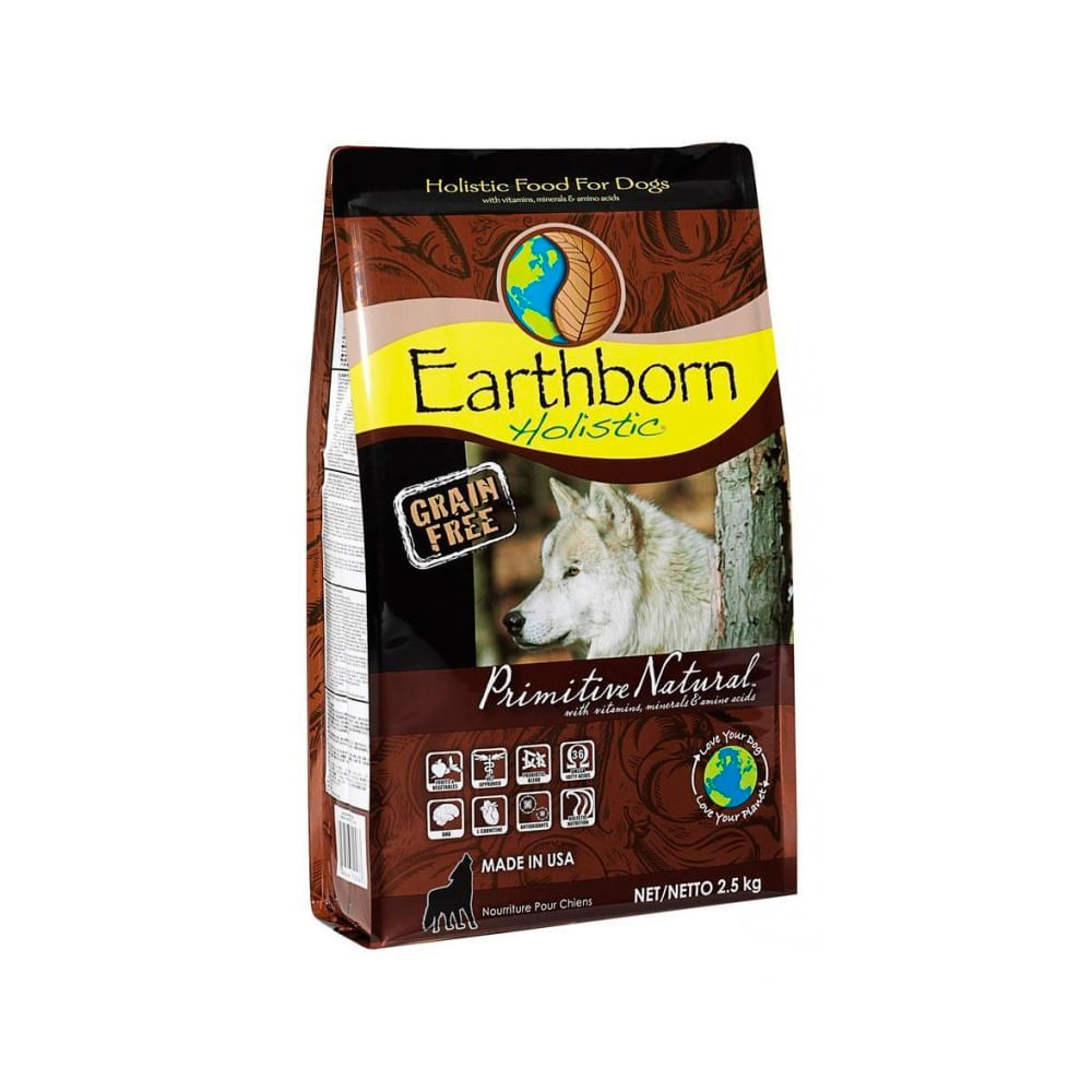 Comida Para Perros Earthborn Holistic Libre De Granos Naturaleza Primitiva 2.5kg
