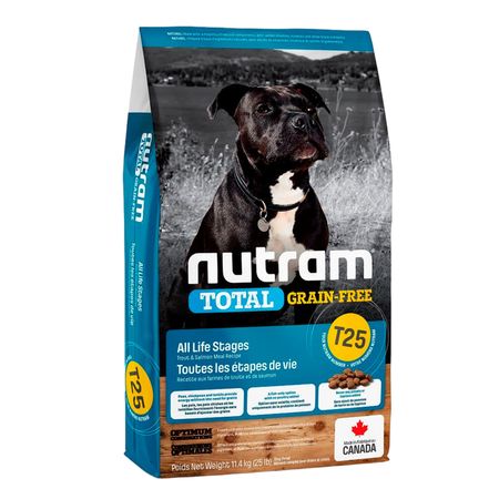 Comida Perro Toda Raza Nutram T25 Salmón Trucha Libre Grano 11.4kg