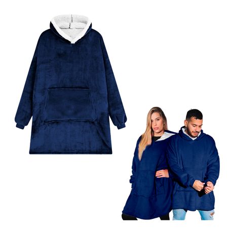 Poleron Oversize Manta Capucha Mangas Abrigador Polerón Oversize Manta Capucha Mangas Abrigador