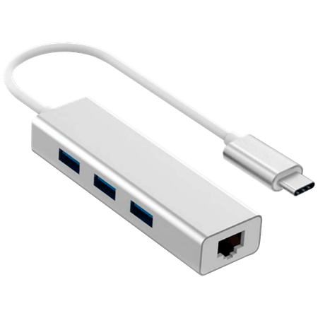 Hub Adaptador Tipo C 3 Puertos Usb 3.0 + Ethernet