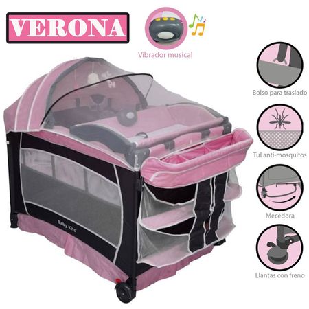 Cuna Corral Baby Kits Verona Rosado