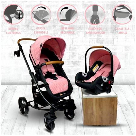 Coche Travel System Baby Kits Prima Plus Pink