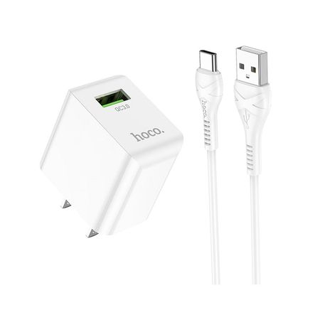 Cargador USB a Tipo C Dado Hoco C98 18W Carga rápida Blanco De Alta Calidad y Durabilidad